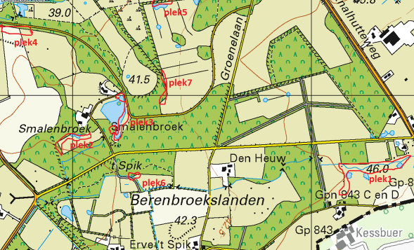 Kaartje met gebieden waar Balsemien verwijderd is