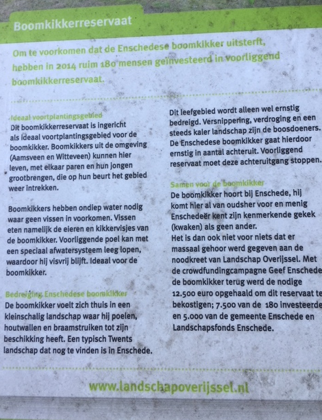 Bordje bij Boomkikkerreservaat