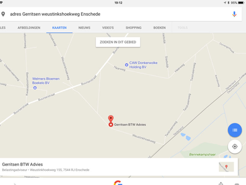 Verzamelpunt op Google Maps