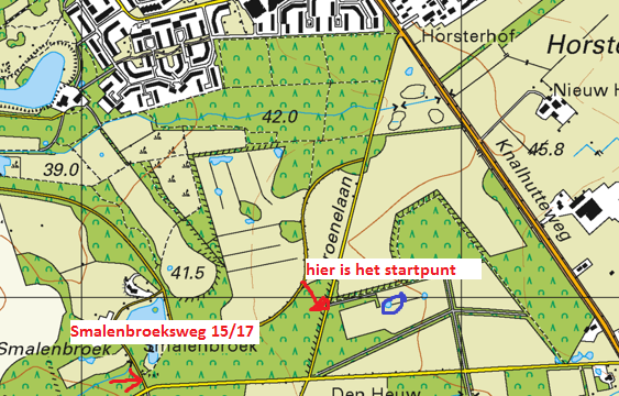 Kaartje van de situatie