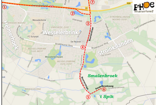 Route naar de werkplek