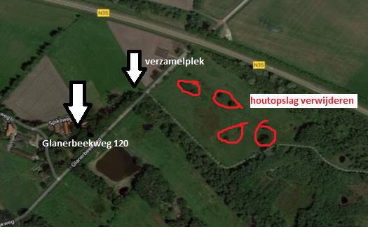 Verzamelplek en werkplekken op 21 augustus