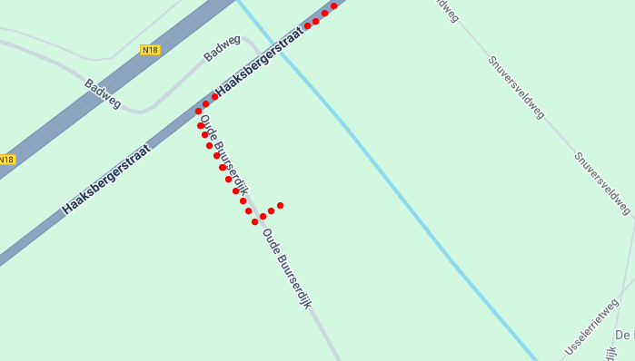 Kaartje Haaksbergerstraat en Oude Buurserdijk