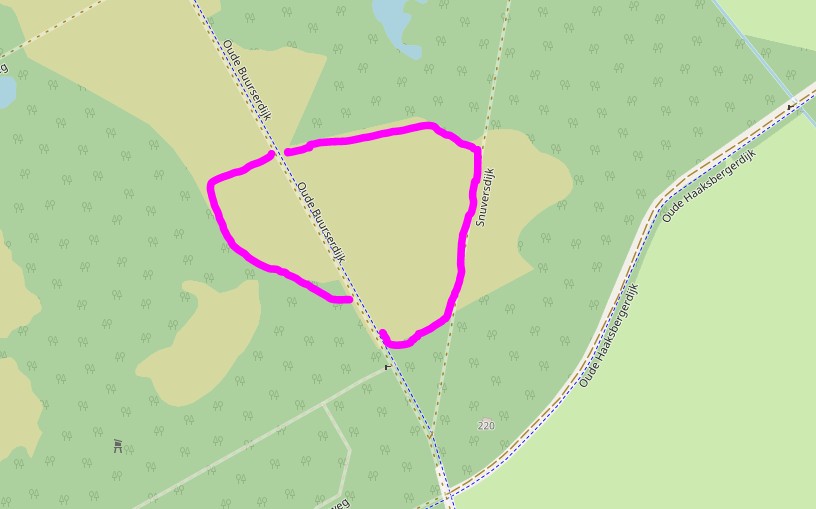 Kaart Oude Buurserdijk met werkplek