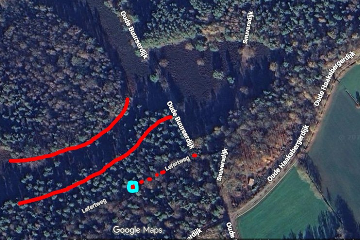 Luchtfoto Oude Buurserdijk met werkplek
