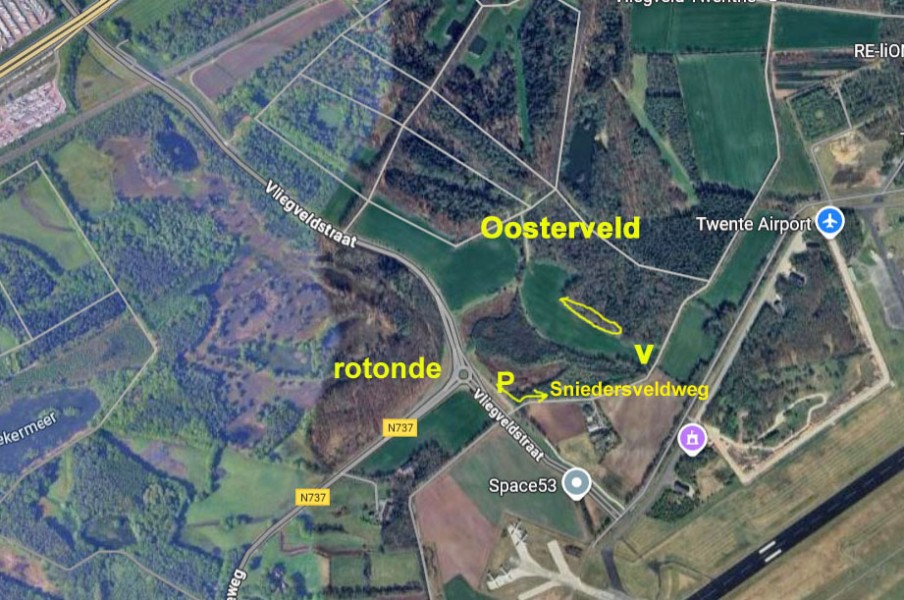 Luchtfoto Oosterveld met werkplek bij Sniedersveldweg
