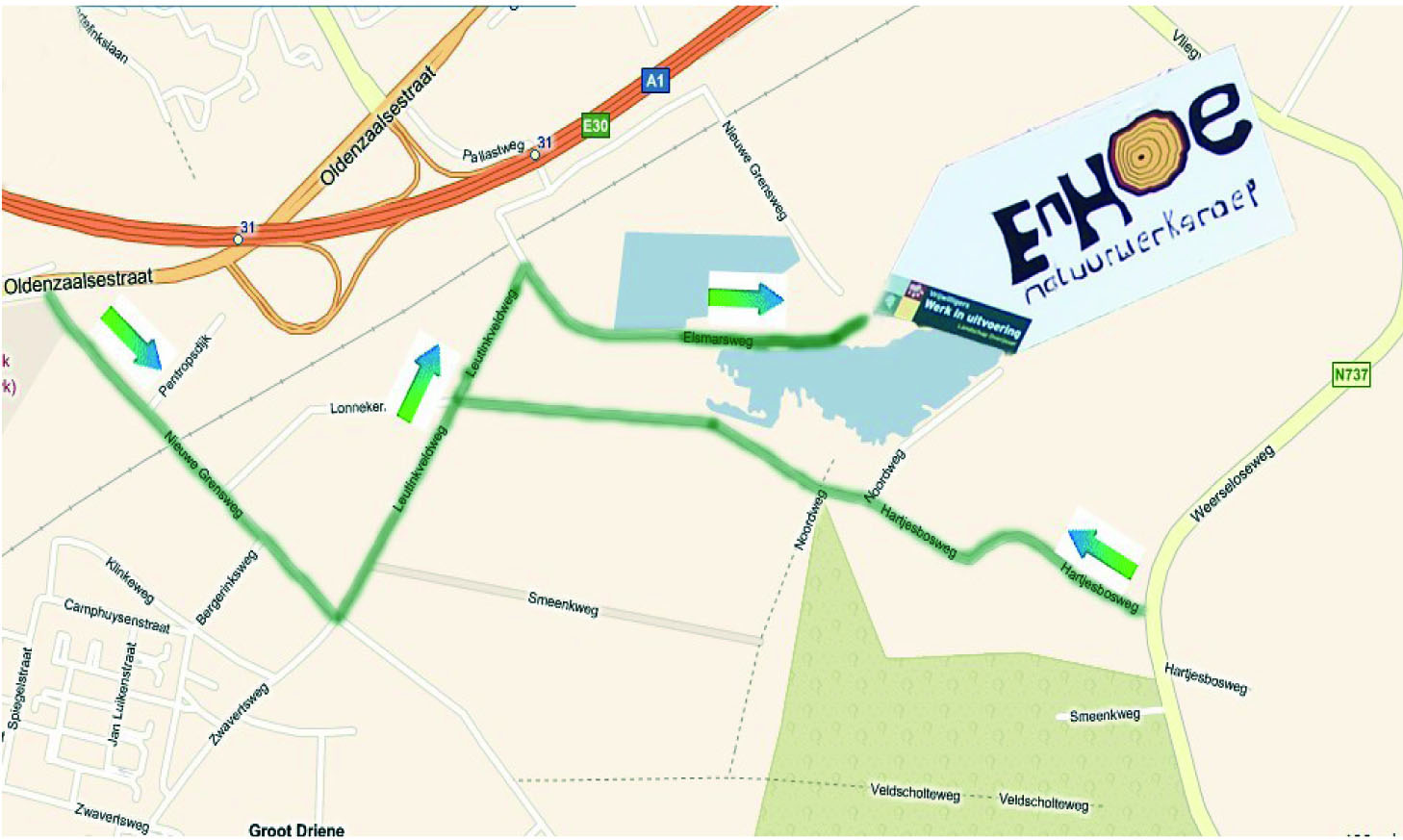 Route Lonnekermeer donderdagmorgen